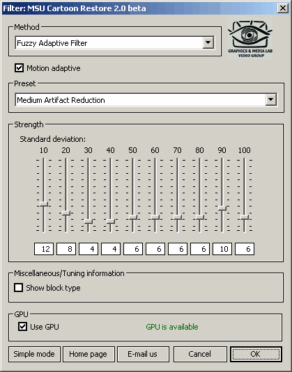 Screenshot for MSU Cartoon Restorer 2.0beta