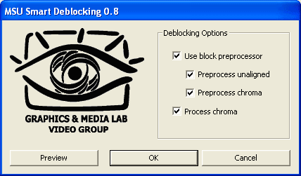 Free high quality deblocking filter for low bitrate video