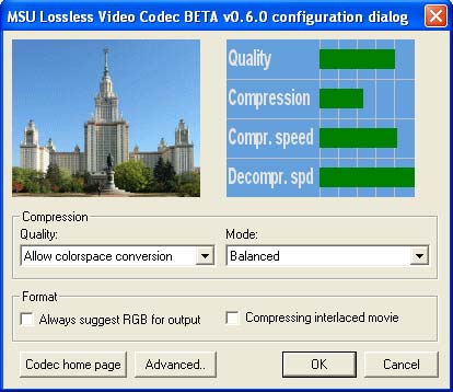 Free best compression lossless video codec.