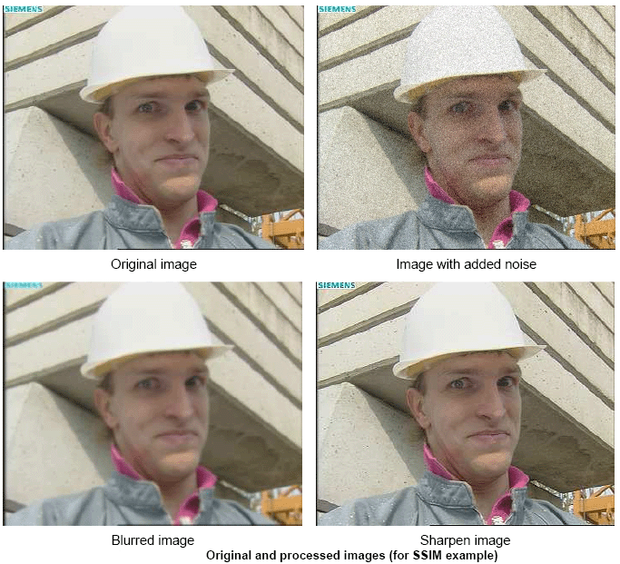 Original and processed images (for SSIM example)